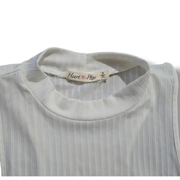 Heart & Hips women's white high neck sleeveless raceback layering tank top small - Picture 4 of 6